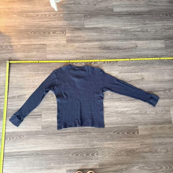 American Outdoorsman Blue Waffle Knit Thermal Henley (Men’s M) - Picture 2 of 3
